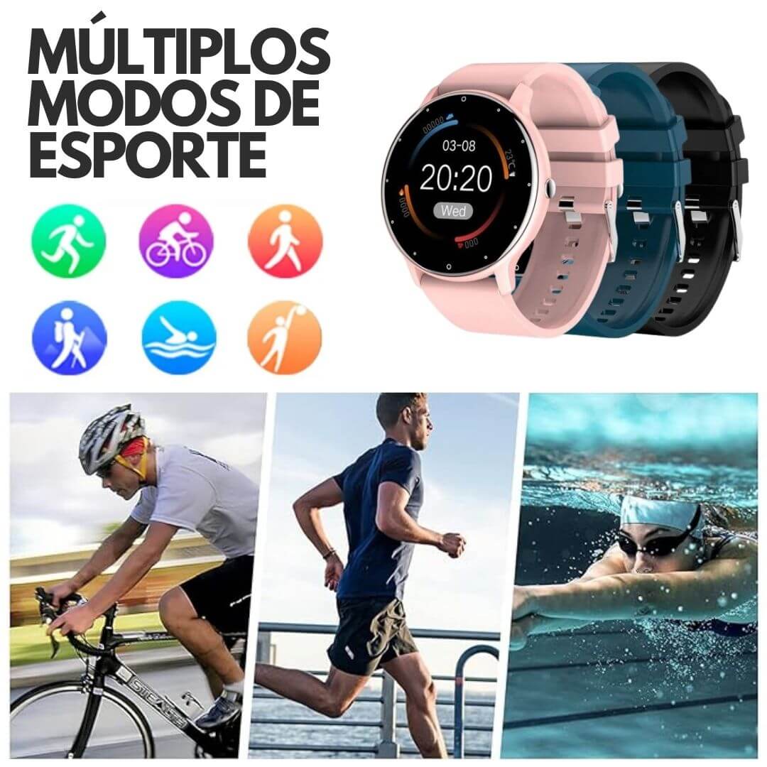 Relógio Smartwatch VitalityFit Android/IOS À Prova D Água + Fone Air Pro 4 Tws