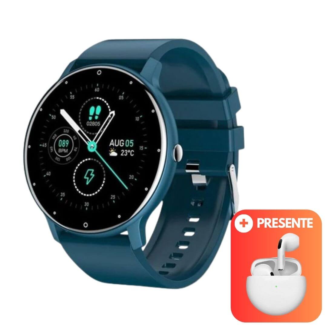 Relógio Smartwatch VitalityFit Android/IOS À Prova D Água + Fone Air Pro 4 Tws